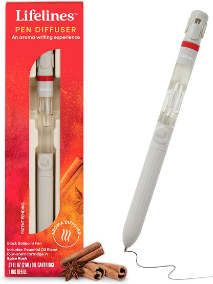 Pocean for your soul. Lifelines Pen Diffuser, Crisp Mountain Air - 1mm Black Ballpoint Pen with Scented Essential Oil Blends – Aromatherapy Diffuser & Sensory Immersion Diffuse Aroma As You Write 🌸✍️