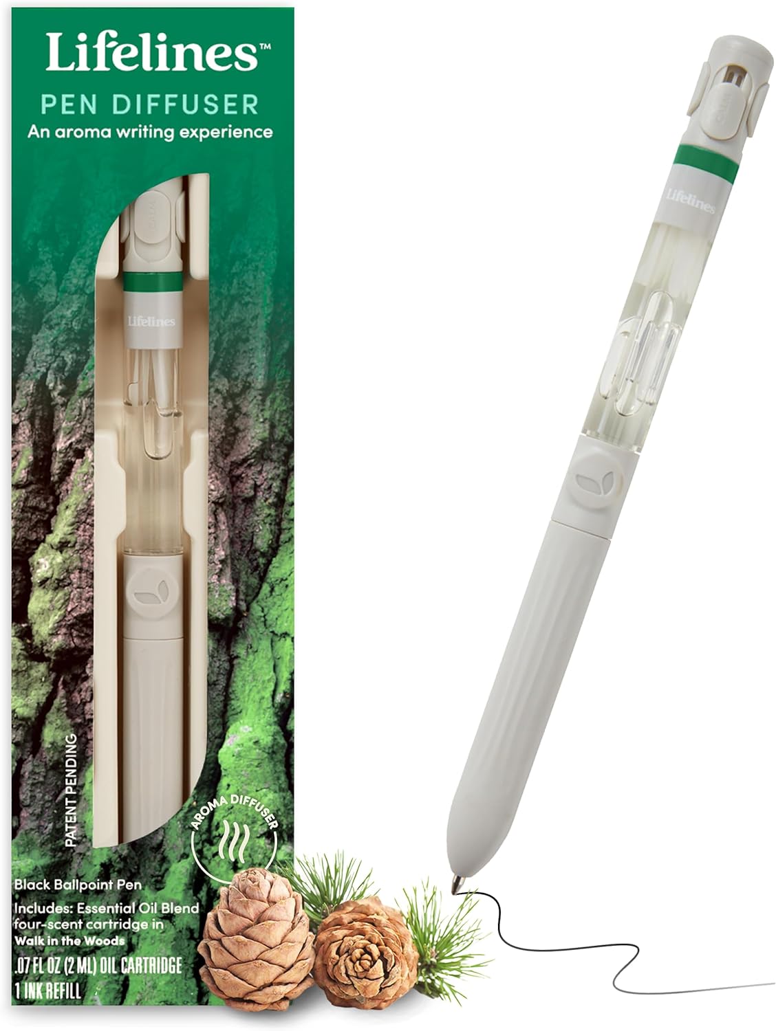 Pocean for your soul. Lifelines Pen Diffuser, Crisp Mountain Air - 1mm Black Ballpoint Pen with Scented Essential Oil Blends – Aromatherapy Diffuser & Sensory Immersion Diffuse Aroma As You Write 🌸✍️