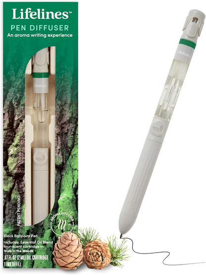 Pocean for your soul. Lifelines Pen Diffuser, Crisp Mountain Air - 1mm Black Ballpoint Pen with Scented Essential Oil Blends – Aromatherapy Diffuser & Sensory Immersion Diffuse Aroma As You Write 🌸✍️